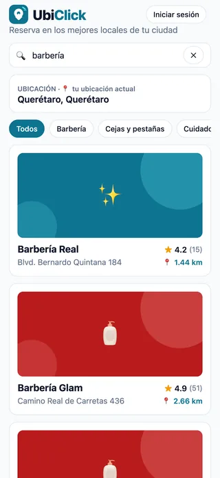 Búsqueda de negocios en UbiClick