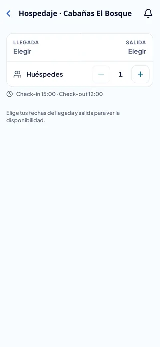 Página pública de hospedaje por noche